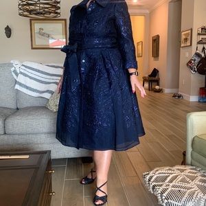 Mother of the bride dress.  Teri Jon by Rickie Freeman navy dress size 16.